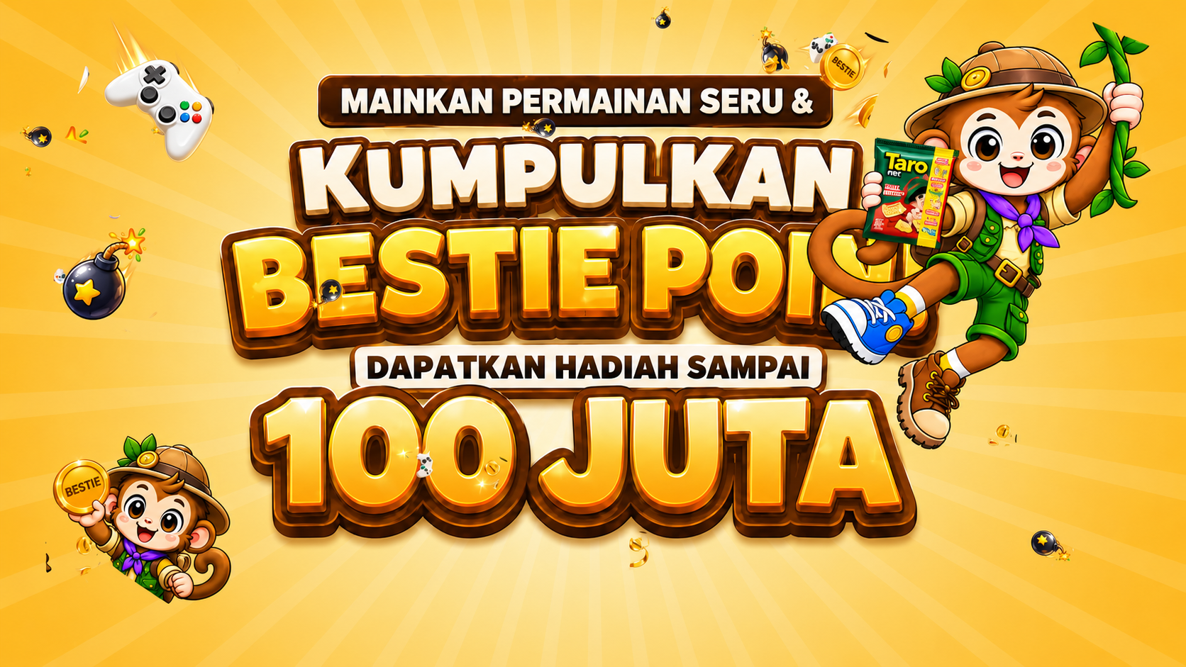 Mainkan permainan seru dan kumpulkan Bestie Poin, dapatkan hadiah sampai 100 juta
