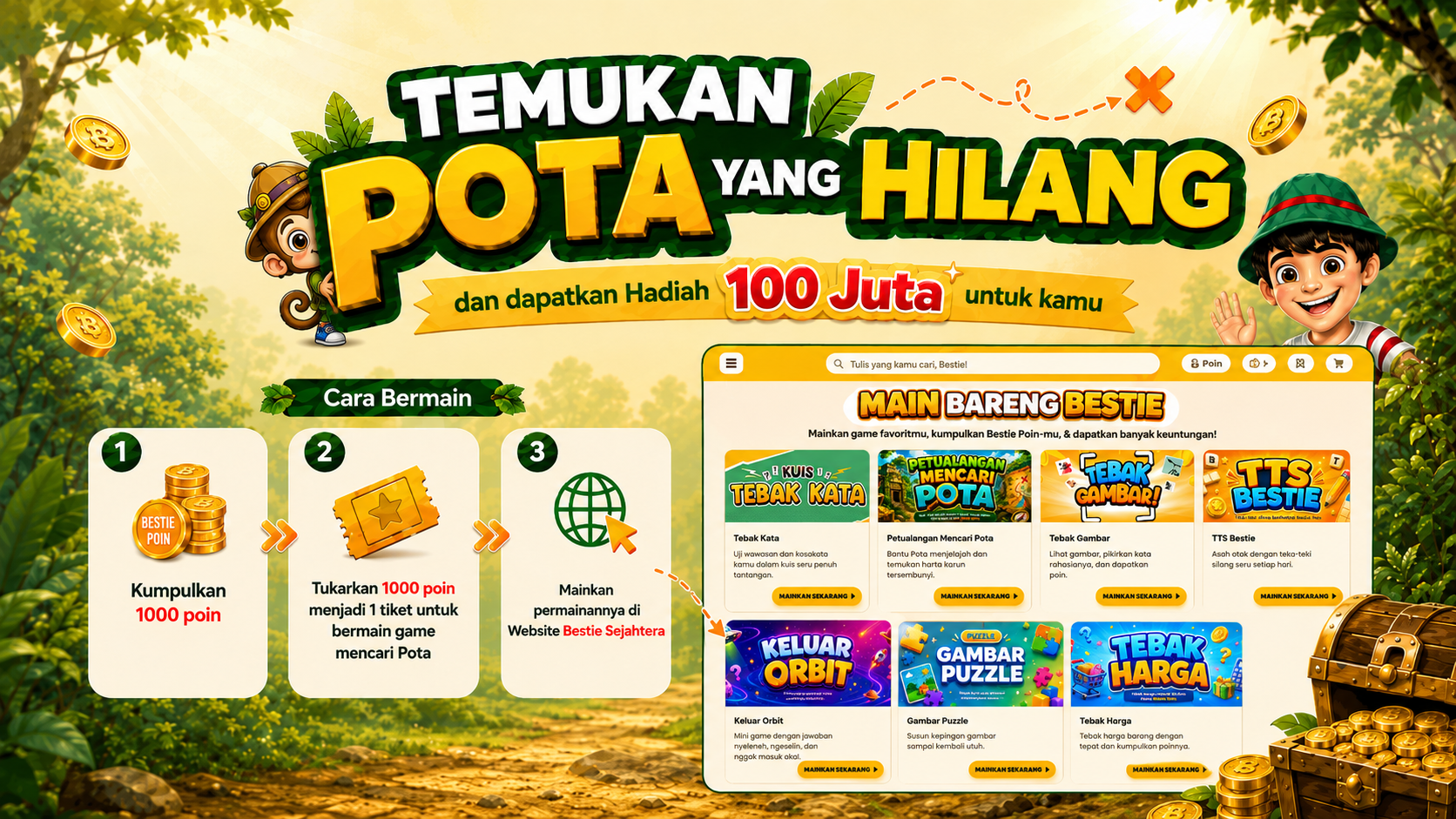 Temukan POTA yang hilang dan dapatkan hadiah 100 juta